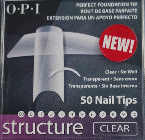 OPI NAIL TIPS - STRUCTURE CLEAR - No-well - Size 1 - 50 tips